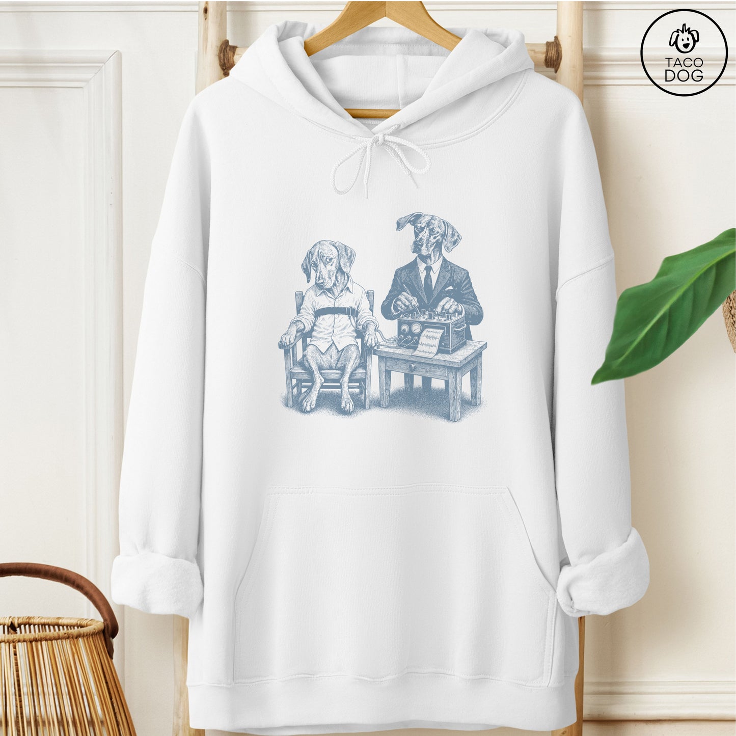 Vizsla Polygraph Hoodie White Taco-Dog