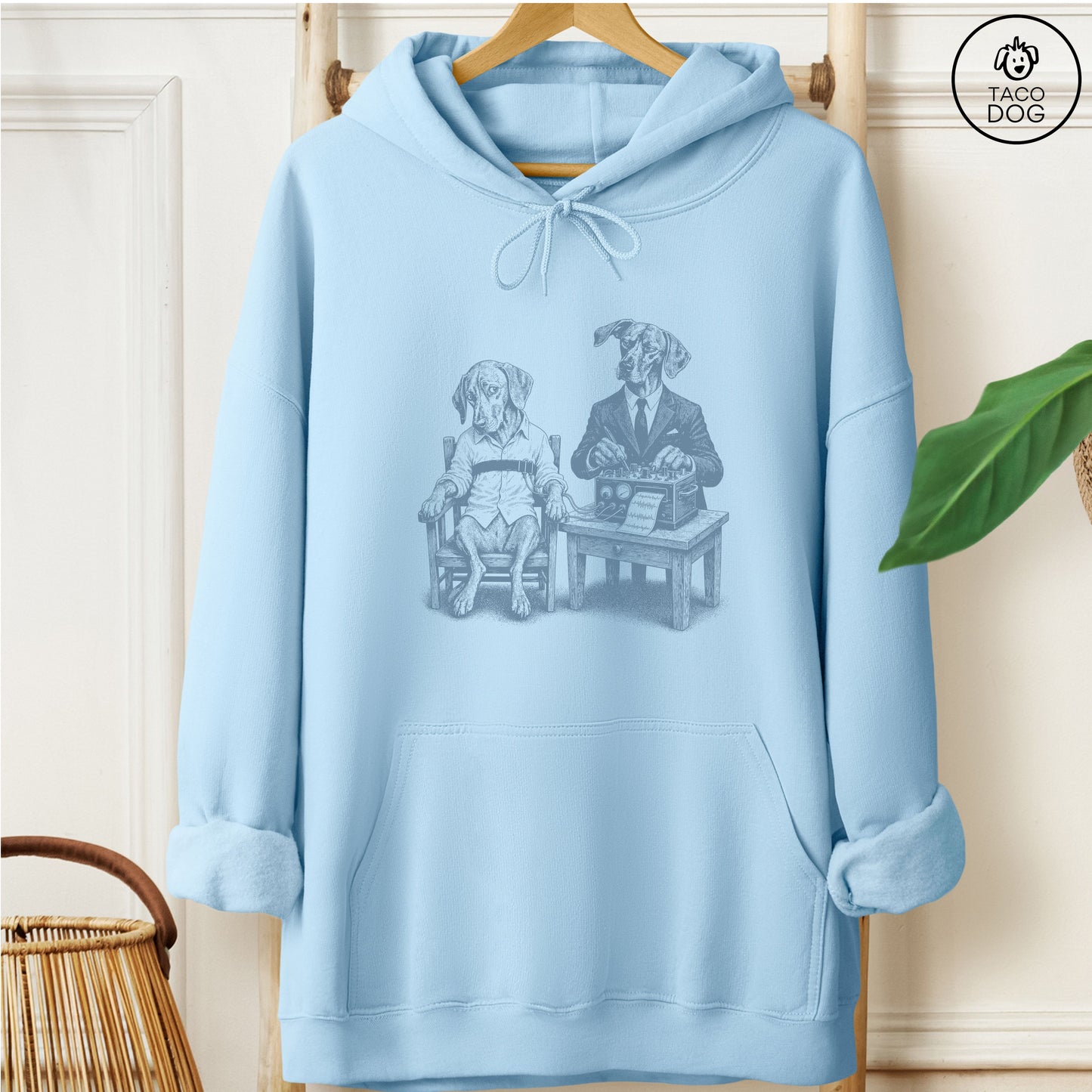 Vizsla Polygraph Hoodie Light Blue Taco-Dog