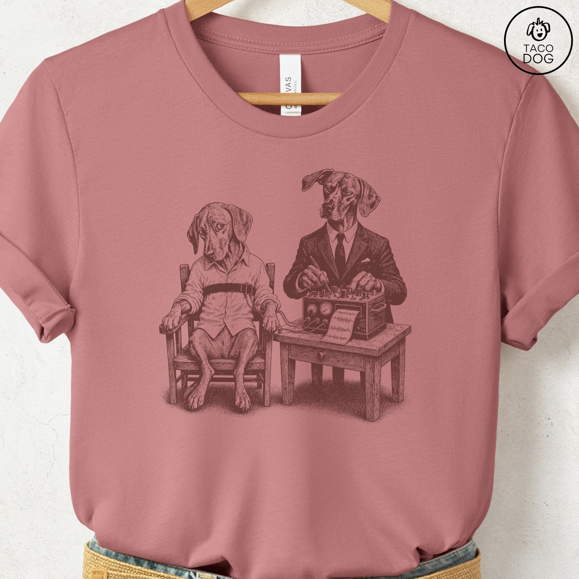 Vizsla Polygraph T-Shirt Heather Mauve Taco-Dog