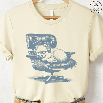 Pomeranian Eames Headphones T-Shirt Natural XS Taco-Dog