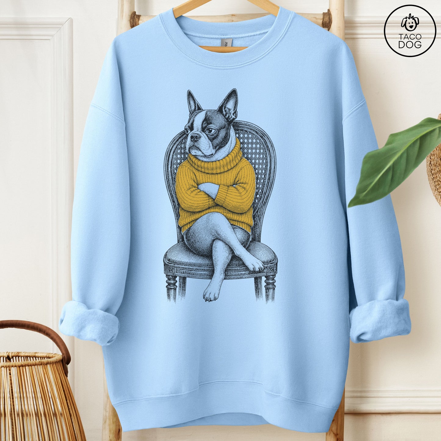 Boston Terrier Reluctant Turtleneck Sweatshirt