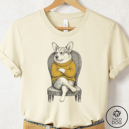 Corgi Reluctant Turtleneck T-Shirt