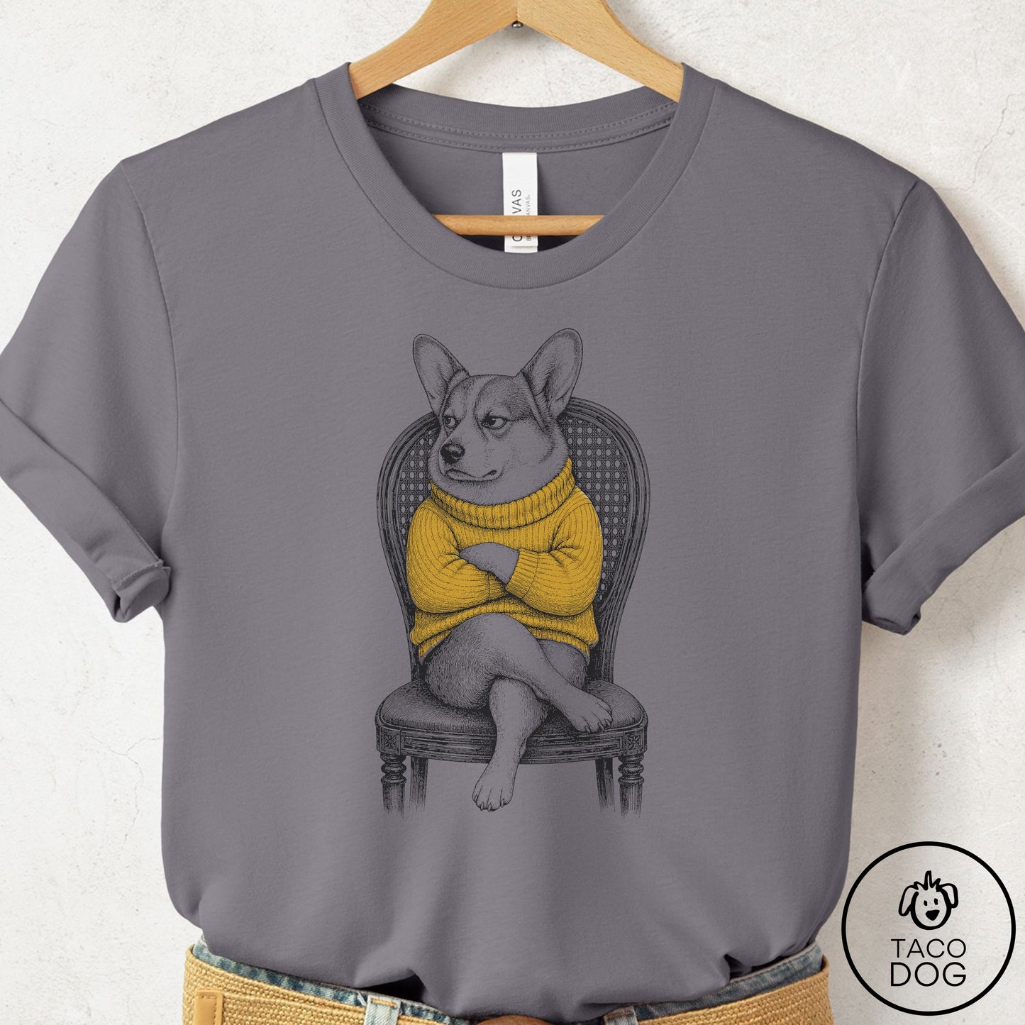 Corgi Reluctant Turtleneck T-Shirt