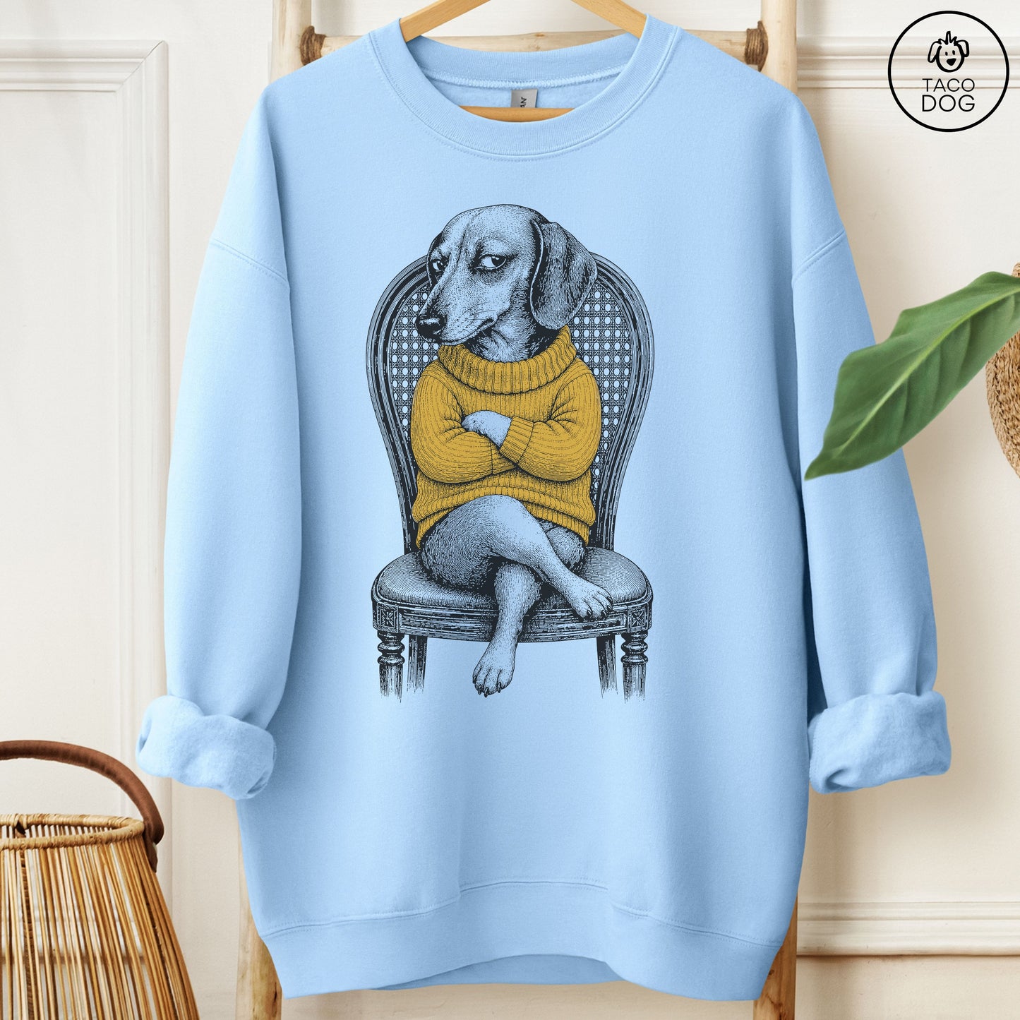Dachshund Reluctant Turtleneck Sweatshirt