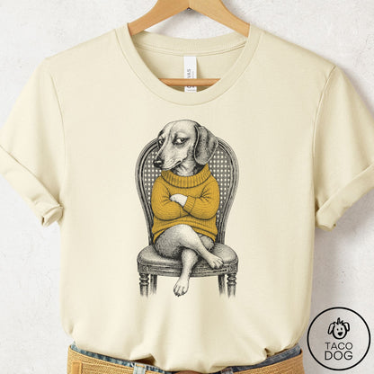 Dachshund Reluctant Turtleneck T-Shirt