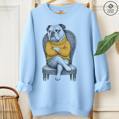 English Bulldog Reluctant Turtleneck Sweatshirt