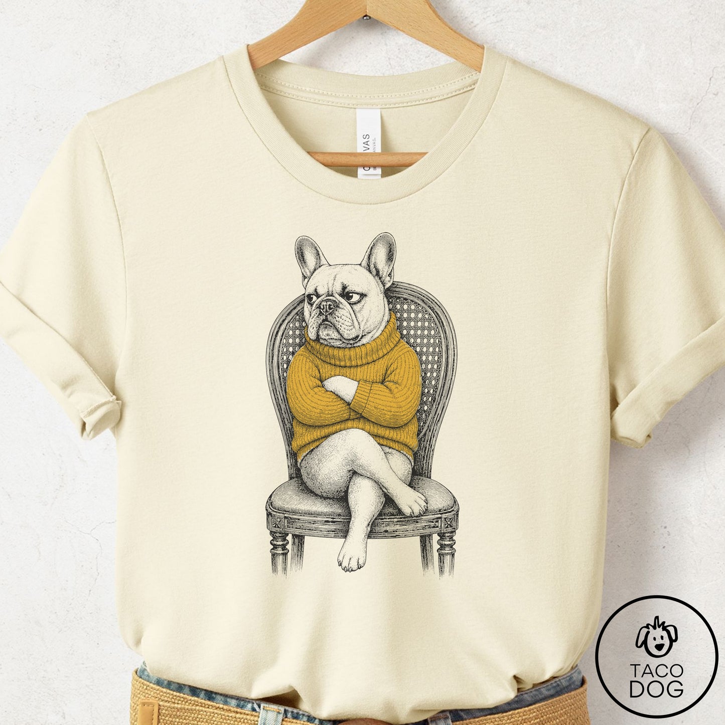 French Bulldog Frenchie Reluctant Turtleneck T-Shirt
