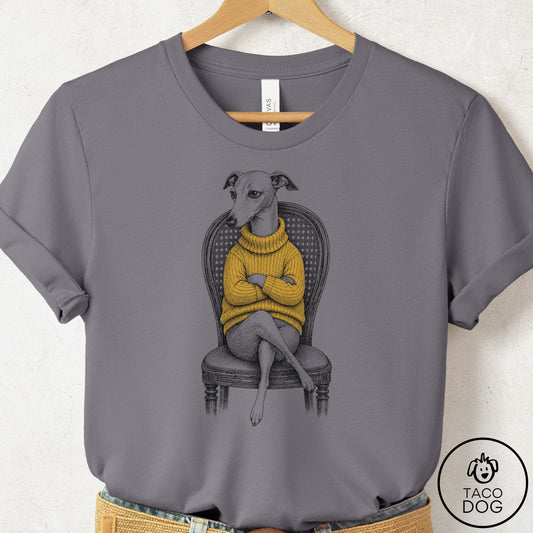 Italian Greyhound Whippet Reluctant Turtleneck T-Shirt Storm Taco-Dog