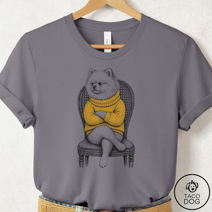 Pomeranian Reluctant Turtleneck T-Shirt Storm Taco-Dog