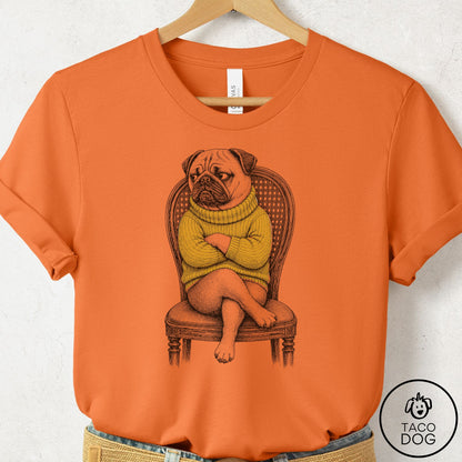 Pug Reluctant Turtleneck T-Shirt