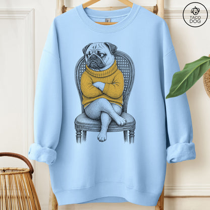 Pug Reluctant Turtleneck Sweatshirt