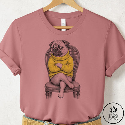 Pug Reluctant Turtleneck T-Shirt