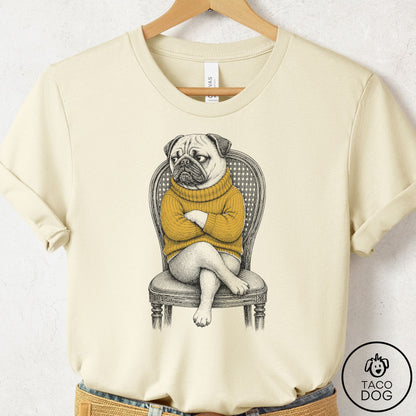 Pug Reluctant Turtleneck T-Shirt
