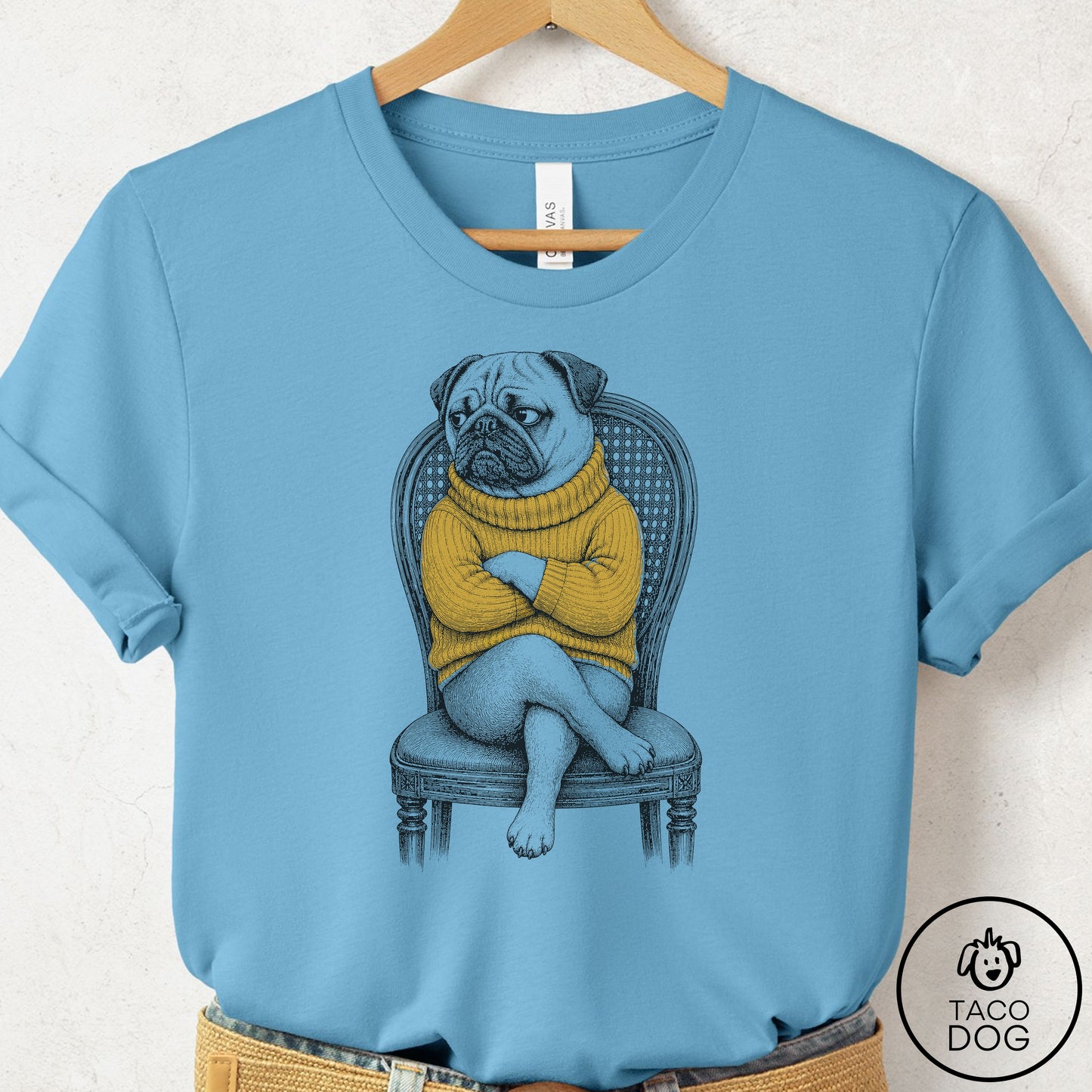 Pug Reluctant Turtleneck T-Shirt