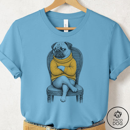 Pug Reluctant Turtleneck T-Shirt
