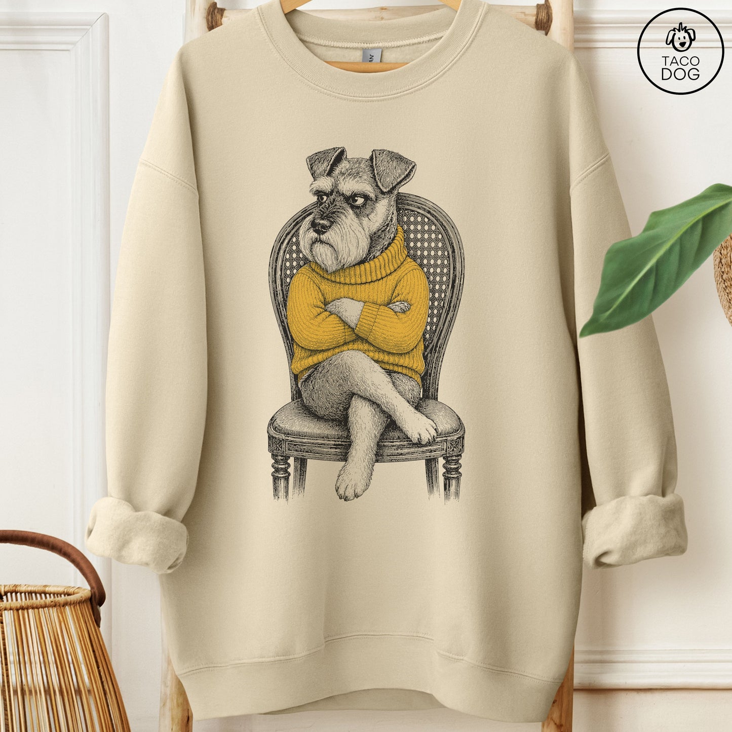 Schnauzer Reluctant Turtleneck Sweatshirt
