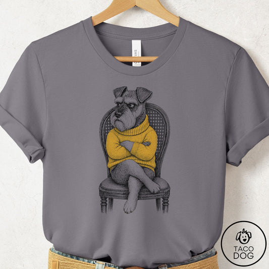 Schnauzer Reluctant Turtleneck T-Shirt Storm Taco-Dog