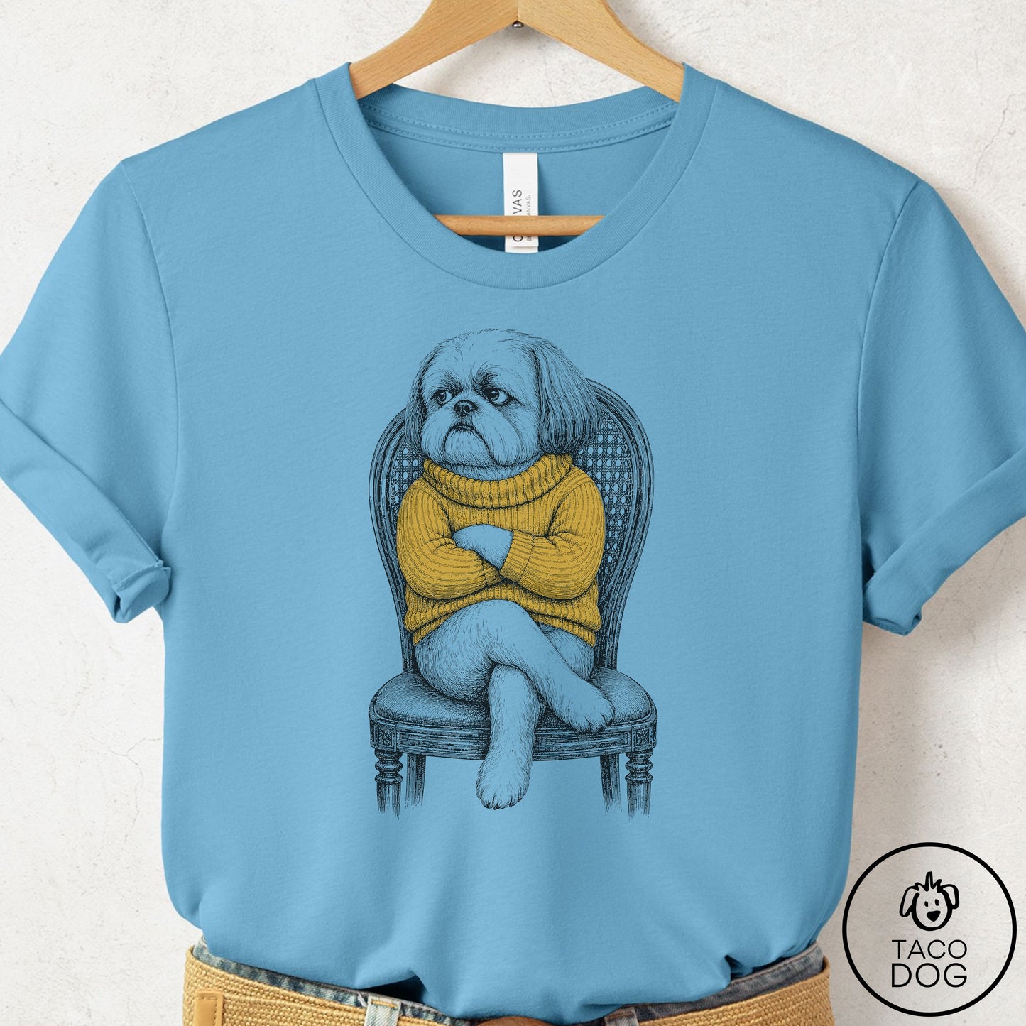 Shih Tzu Reluctant Turtleneck T-Shirt
