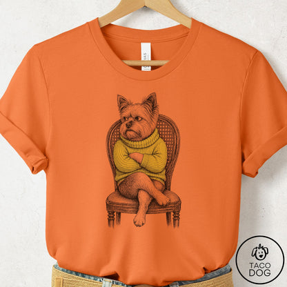 Yorkshire Terrier Yorkie Reluctant Turtleneck T-Shirt