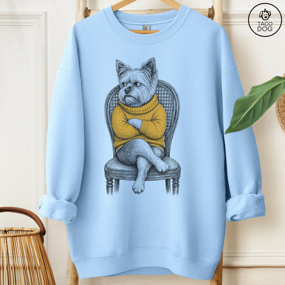 Yorkshire Terrier Yorkie Reluctant Turtleneck Sweatshirt