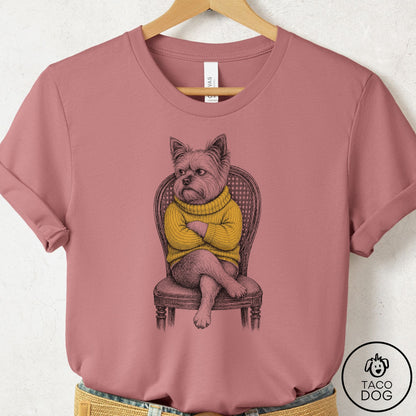 Yorkshire Terrier Yorkie Reluctant Turtleneck T-Shirt