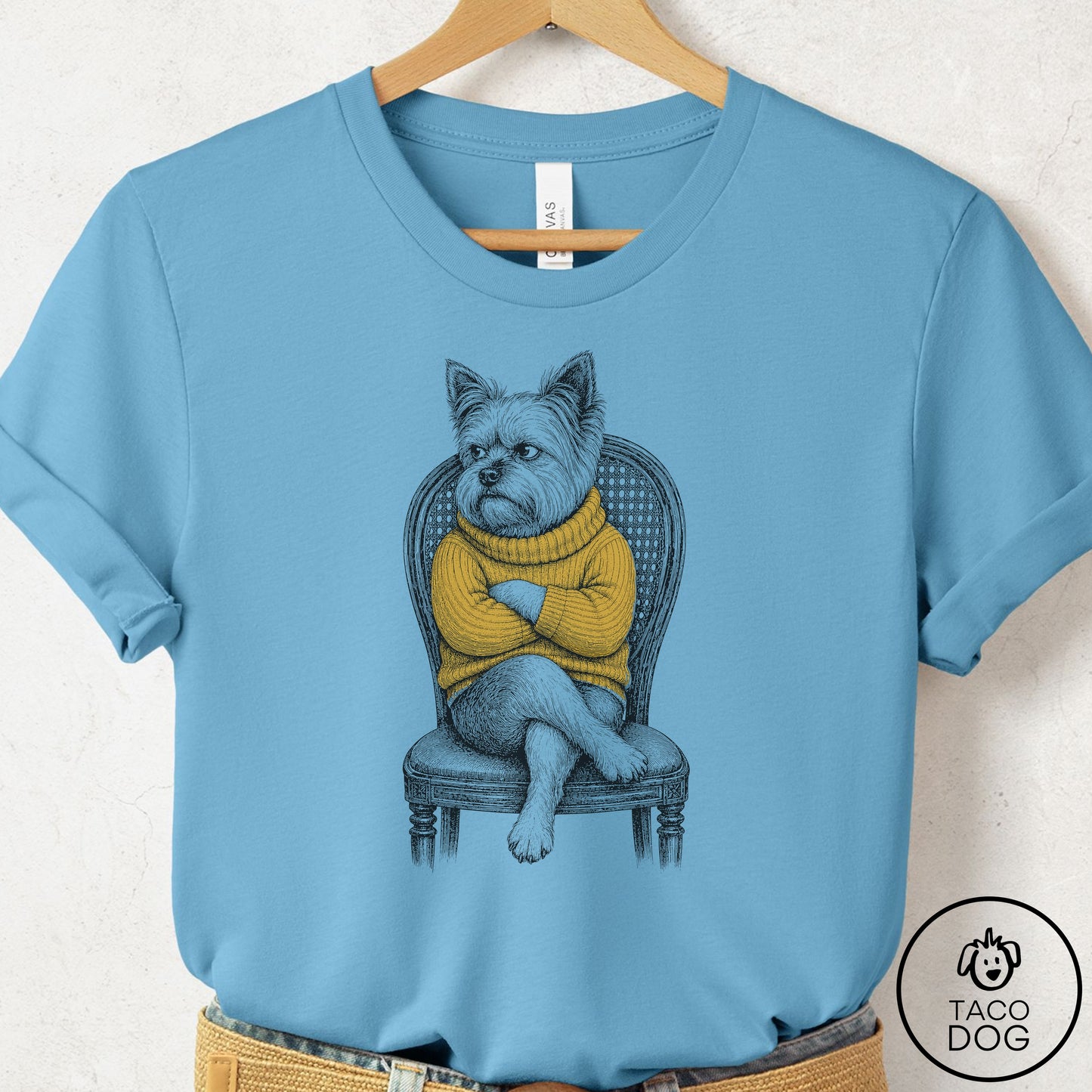 Yorkshire Terrier Yorkie Reluctant Turtleneck T-Shirt