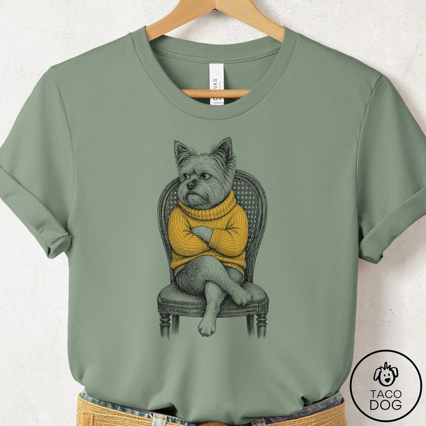 Yorkshire Terrier Yorkie Reluctant Turtleneck T-Shirt