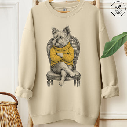 Yorkshire Terrier Yorkie Reluctant Turtleneck Sweatshirt