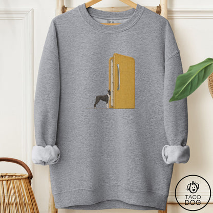 Boston Terrier Refrigerator Sweatshirt Graphite Heather Taco-Dog
