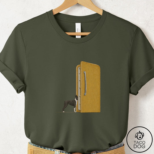 Boston Terrier Refrigerator T-Shirt Military Green Taco-Dog