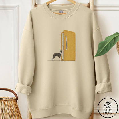 Boston Terrier Refrigerator Sweatshirt Sand Taco-Dog