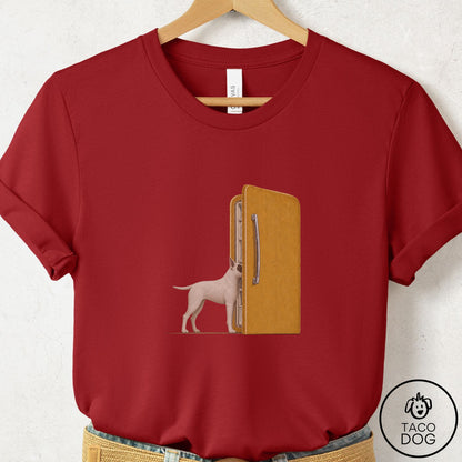 Bull Terrier Refrigerator T-Shirt Canvas Red Taco-Dog