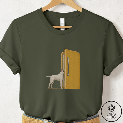 Bull Terrier Refrigerator T-Shirt Military Green Taco-Dog