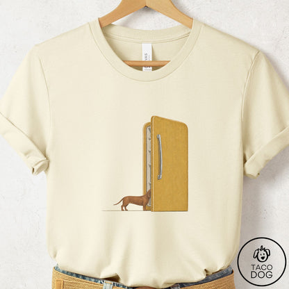 Dachshund Refrigerator T-Shirt Natural Taco-Dog