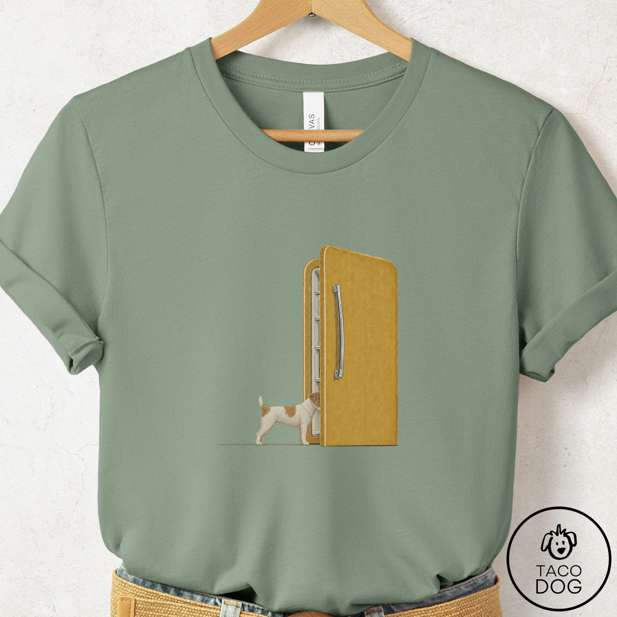 Jack Russell Refrigerator T-Shirt Sage Taco-Dog