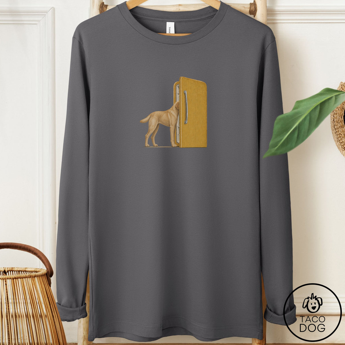Labrador Retriever Refrigerator Long Sleeve Tee Asphalt Taco-Dog