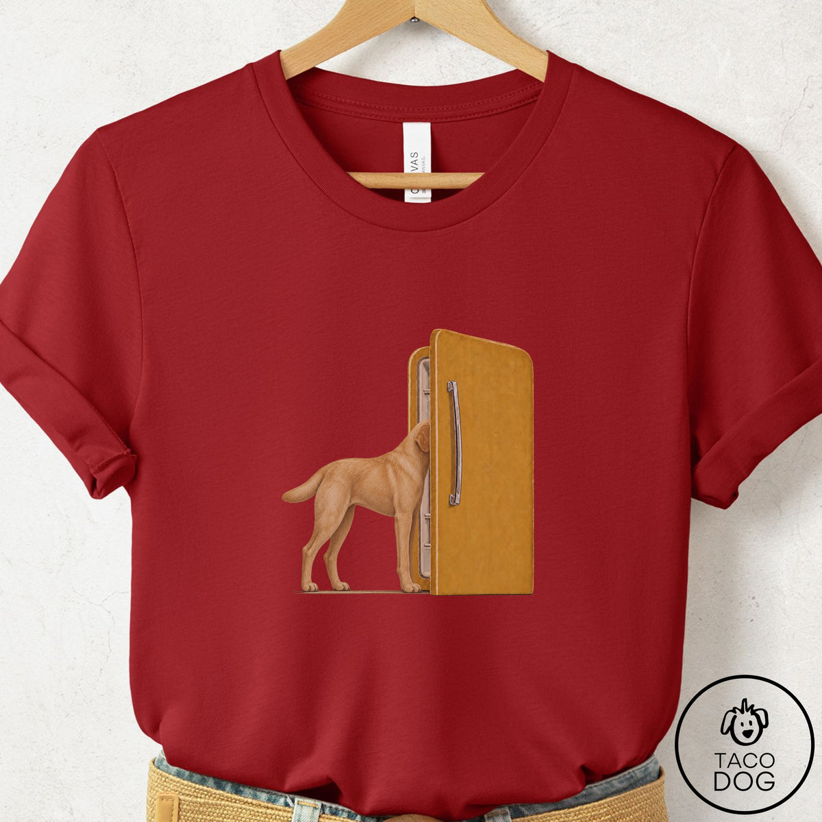 Labrador Retriever Refrigerator T-Shirt Canvas Red Taco-Dog