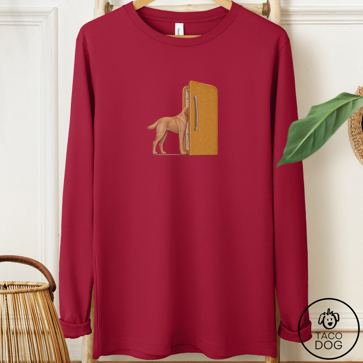 Labrador Retriever Refrigerator Long Sleeve Tee Cardinal Taco-Dog
