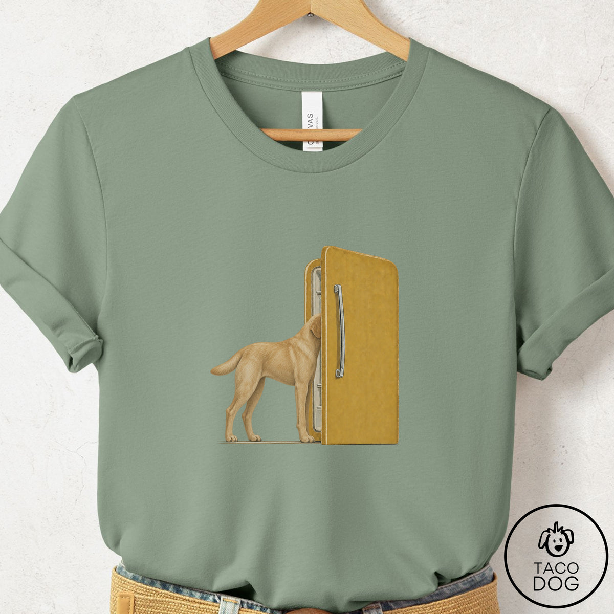 Labrador Retriever Refrigerator T-Shirt Sage Taco-Dog