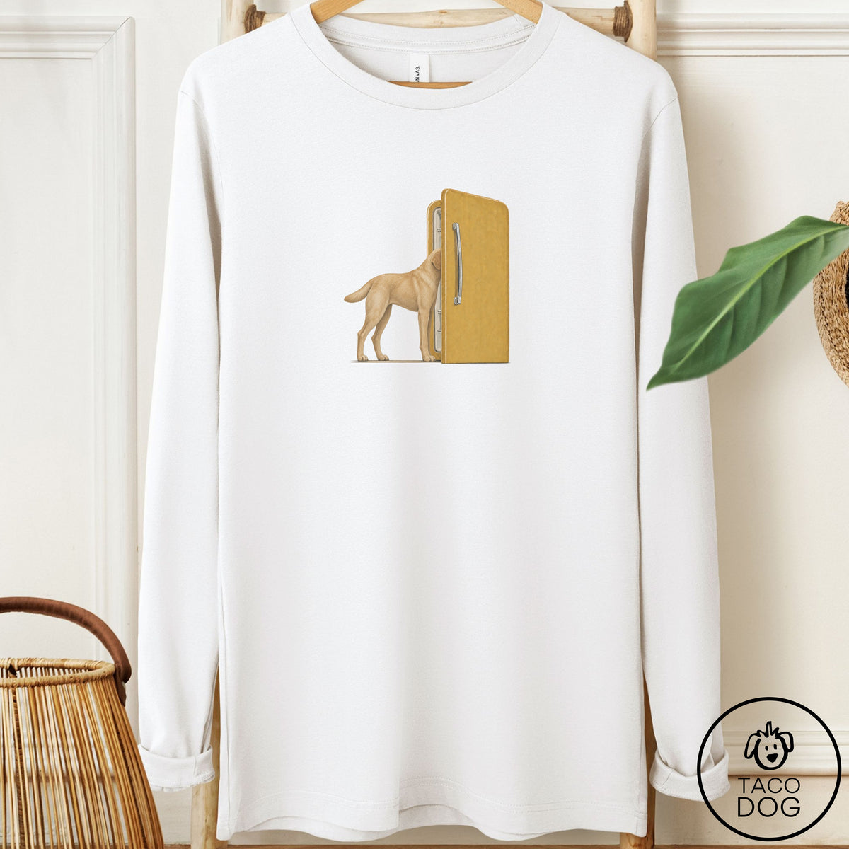Labrador Retriever Refrigerator Long Sleeve Tee White Taco-Dog