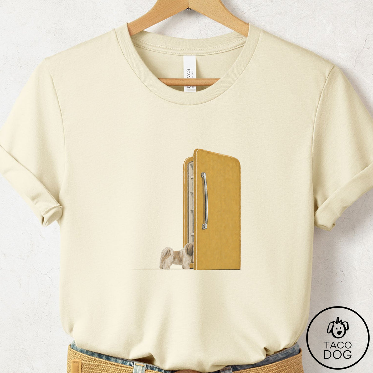 Shih Tzu Refrigerator T-Shirt Natural Taco-Dog