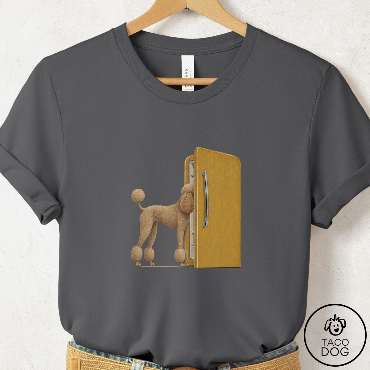 Poodle Refrigerator T-Shirt Asphalt Taco-Dog