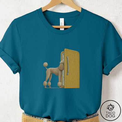 Poodle Refrigerator T-Shirt Deep Teal Taco-Dog