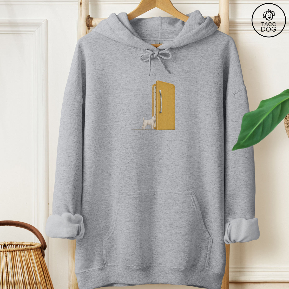 Westie Refrigerator Hoodie Graphite Heather Taco-Dog