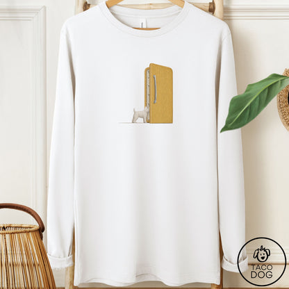 Westie Refrigerator Long Sleeve Tee White Taco-Dog