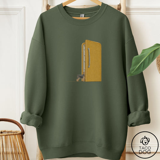 Yorkshire Terrier Yorkie Refrigerator Sweatshirt Military Green Taco-Dog