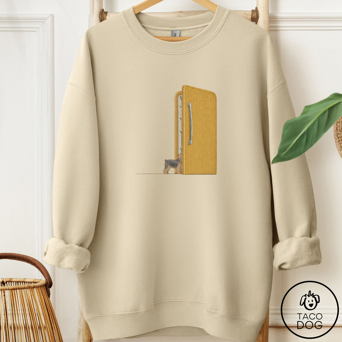 Yorkshire Terrier Yorkie Refrigerator Sweatshirt Sand Taco-Dog