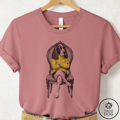Springer Spaniel Reluctant T-Shirt Mauve Taco-Dog