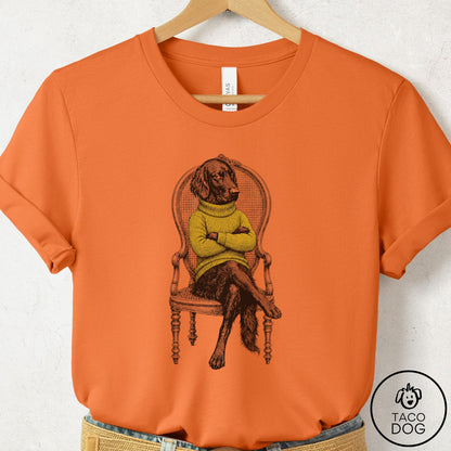 Flat-Coated Retriever Reluctant T-Shirt Burnt Orange Taco-Dog