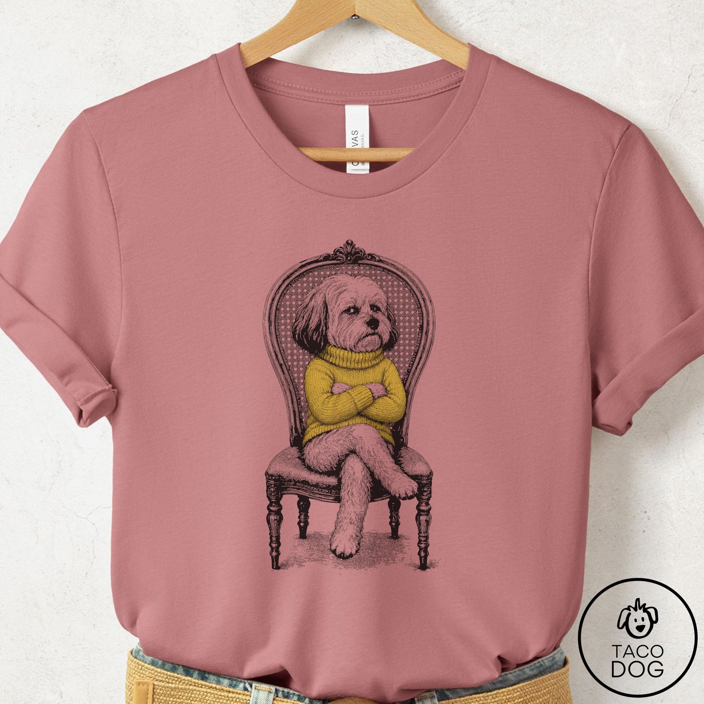 Havanese Reluctant T-Shirt Mauve Taco-Dog